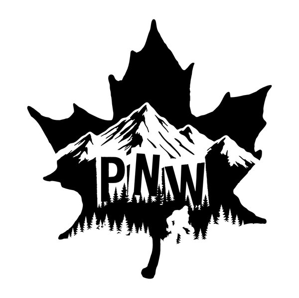 PNW Maple Leaf Mountain Vinyl Decal